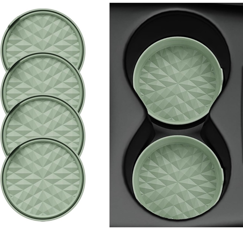 Set of 4 Green Geometric Coasters